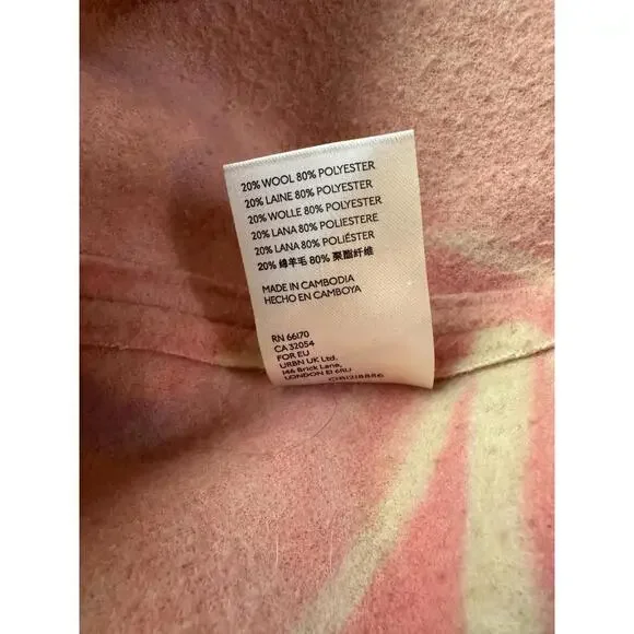 Anthropologie Heidi Kimono Jacket Easy Fit Pockets Pink Ivory Wine Size M # 1096 - Picture 8 of 16